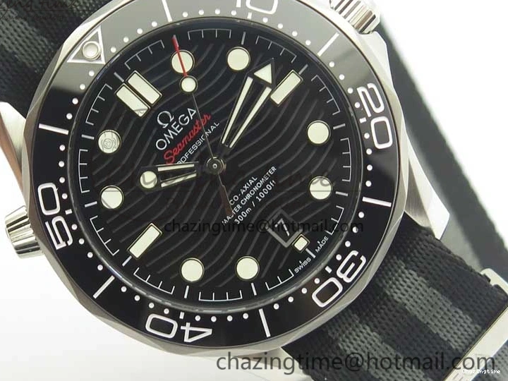 0107 2018 Seamaster Diver 300M VSF Best Edition Black Ceramic Dial on Black Gray Nato Strap A Unique 8057
